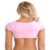 ACSUSS Women's Yes Daddy Printed Short Sleeve O Neck Crop Tops Cotton Short T-Shirts Pink One Size view 2