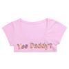 ACSUSS Women's Yes Daddy Printed Short Sleeve O Neck Crop Tops Cotton Short T-Shirts Pink One Size view 3