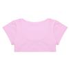 ACSUSS Women's Yes Daddy Printed Short Sleeve O Neck Crop Tops Cotton Short T-Shirts Pink One Size view 4
