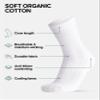 DANISH ENDURANCE Athletic Tennis Socks for Women & Men, Crew Length, 3 or 6-Packs, White, Medium view 2