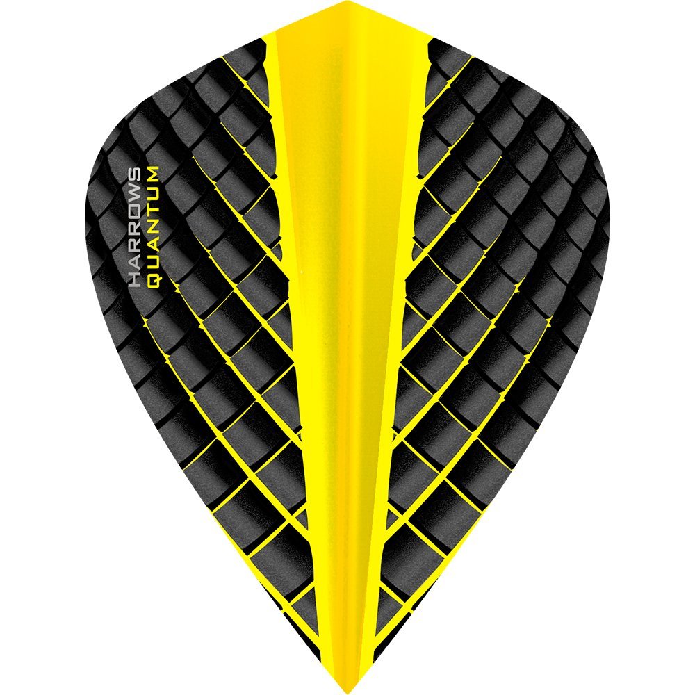 Harrows Quantum Dart Flights - 100 Micron - Kite - 3D Effect - 1 Set (3) (Yellow)