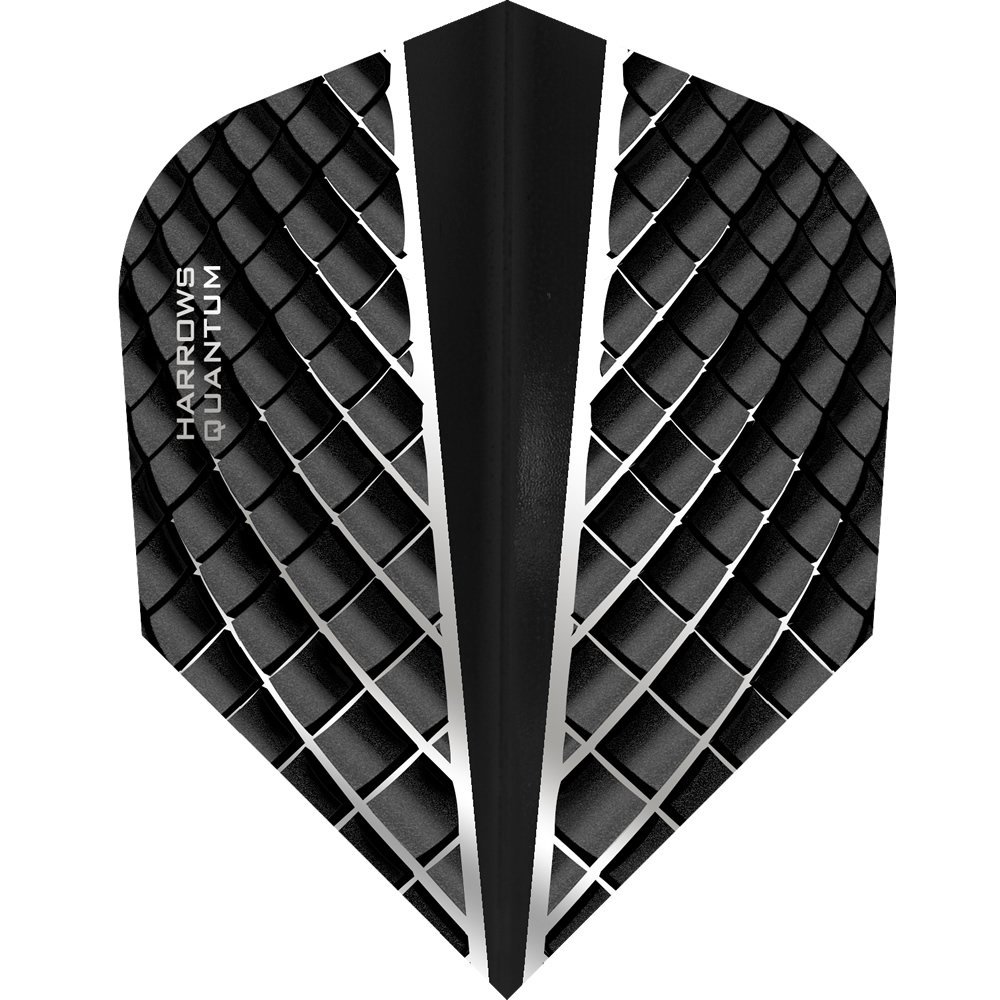 Harrows Quantum Dart Flights - 100 Micron - Standard - 3D Effect - 1 Set (3) (Black)