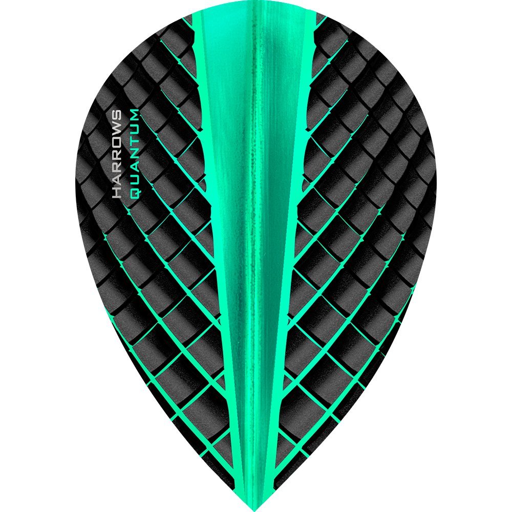 Harrows Quantum Dart Flights - 100 Micron - Pear - 3D Effect - 1 Set (3) (Jade)