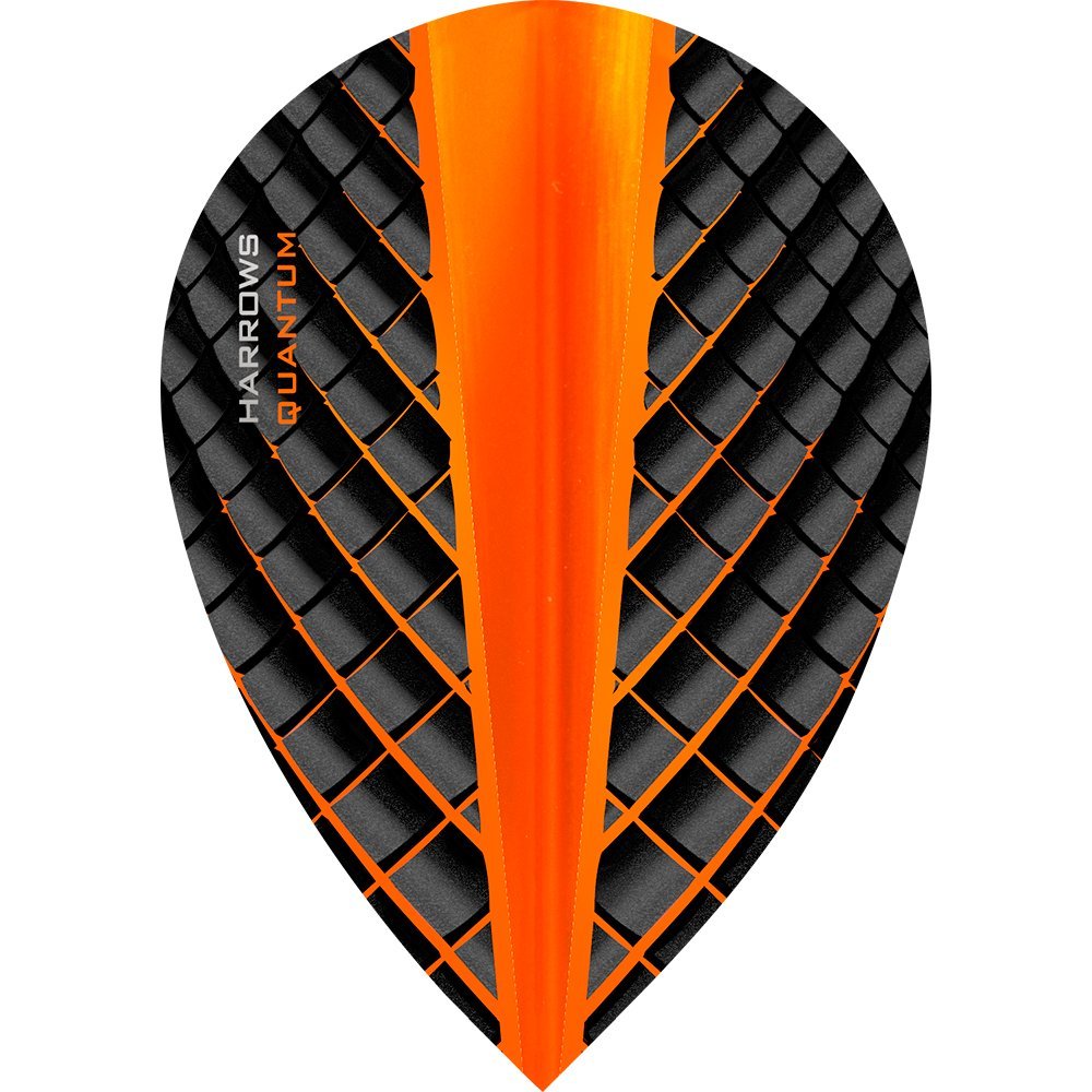 Harrows Quantum Dart Flights - 100 Micron - Pear - 3D Effect - 1 Set (3) (Orange)