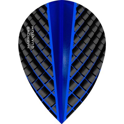 Harrows Quantum Dart Flights - 100 Micron - Pear - 3D Effect - 1 Set (3) (Dark Blue)