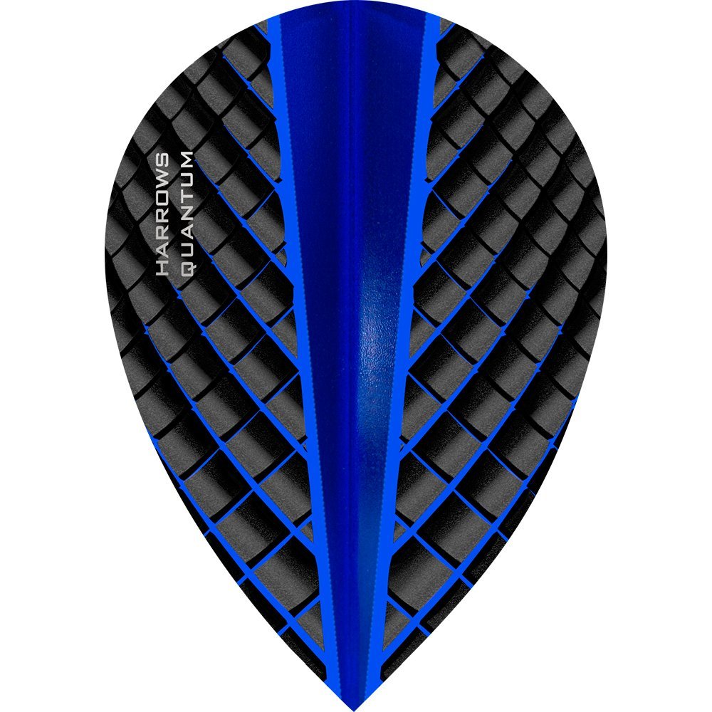 Harrows Quantum Dart Flights - 100 Micron - Pear - 3D Effect - 1 Set (3) (Dark Blue)