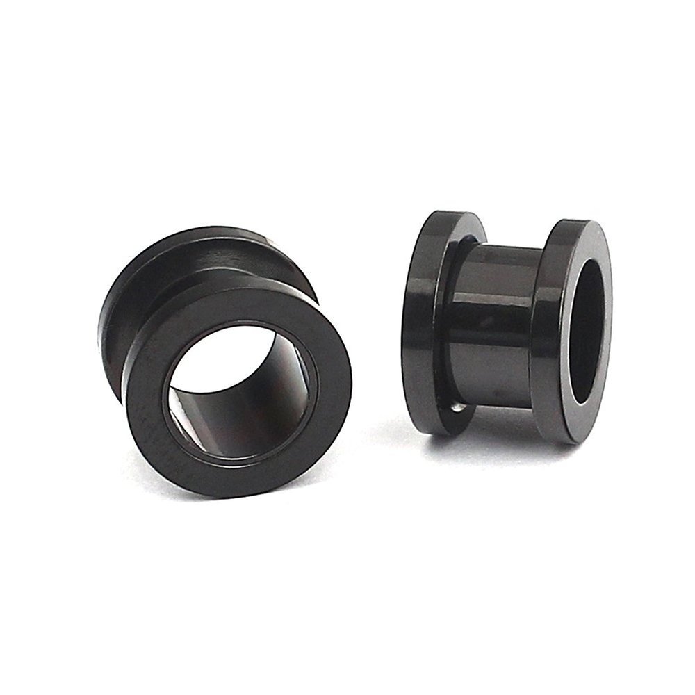 Ear Plugs Black Anodized Ear Tunnels Screw Design Surgical Steel Set (10g (2.4 mm))