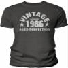 1986 Birthday Shirt for Men - Vintage Since 1986 Aged Perfection - Distressed - 40th Birthday Gift - F/Dk. Heather-4X view 1