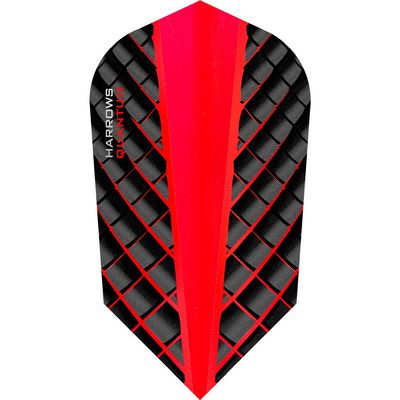 Harrows Quantum Dart Flights - 100 Micron - Slim - 3D Effect - 1 Set (3) (Red)