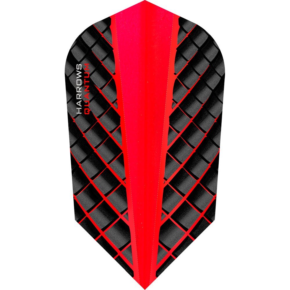 Harrows Quantum Dart Flights - 100 Micron - Slim - 3D Effect - 1 Set (3) (Red)