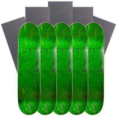 Cal 7 Blank Maple Skateboard Decks with Grip Tape (Bundle of 5) (Green,8")