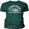 1986 Birthday Shirt for Men - Vintage Since 1986 Aged Perfection - Distressed - 40th Birthday Gift - F/Forest-4X view 1