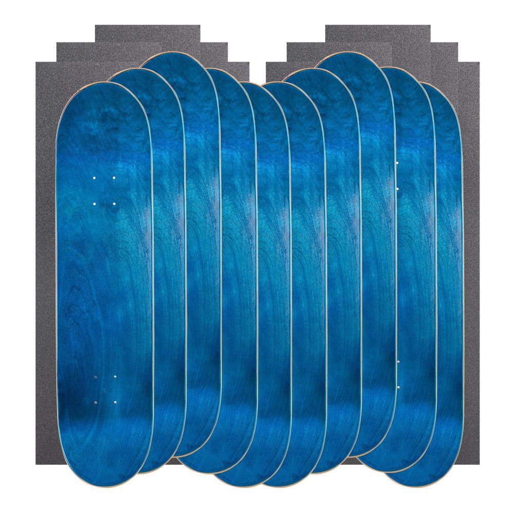 Cal 7 Blank Maple Skateboard Decks with Grip Tape (Bundle of 10) (Blue, 8.25")