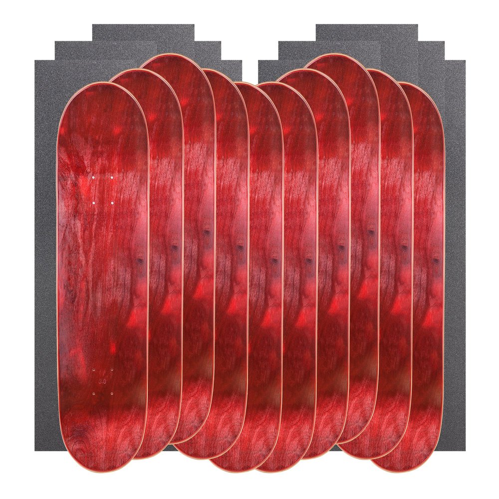 Cal 7 Blank Maple Skateboard Decks with Grip Tape (Bundle of 10) (Red, 8")