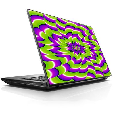 15 15.6 inch Laptop Notebook Skin Vinyl Sticker Cover Decal Fits 13.3" 14" 15.6" 16" HP Lenovo Apple Mac Dell Compaq Asus Acer Purple Green Hippy Trippy Psychedelic Motion Swirl