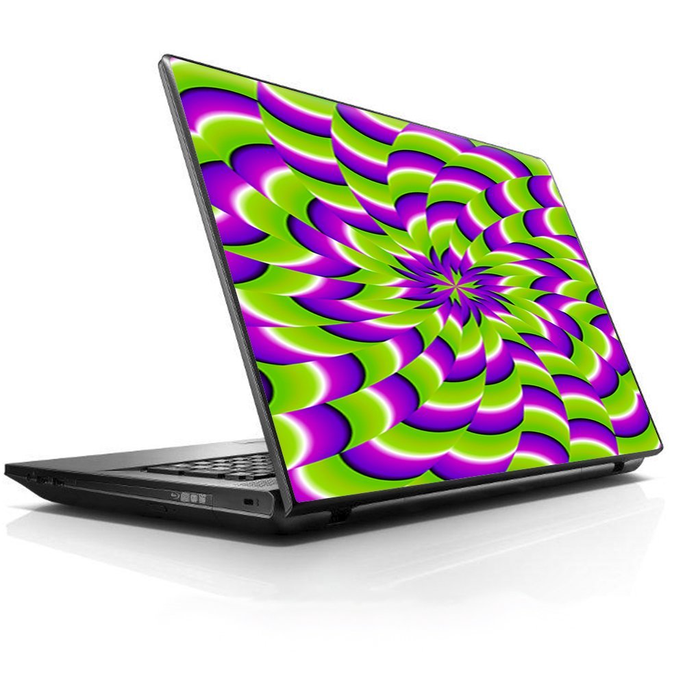 15 15.6 inch Laptop Notebook Skin Vinyl Sticker Cover Decal Fits 13.3" 14" 15.6" 16" HP Lenovo Apple Mac Dell Compaq Asus Acer Purple Green Hippy Trippy Psychedelic Motion Swirl