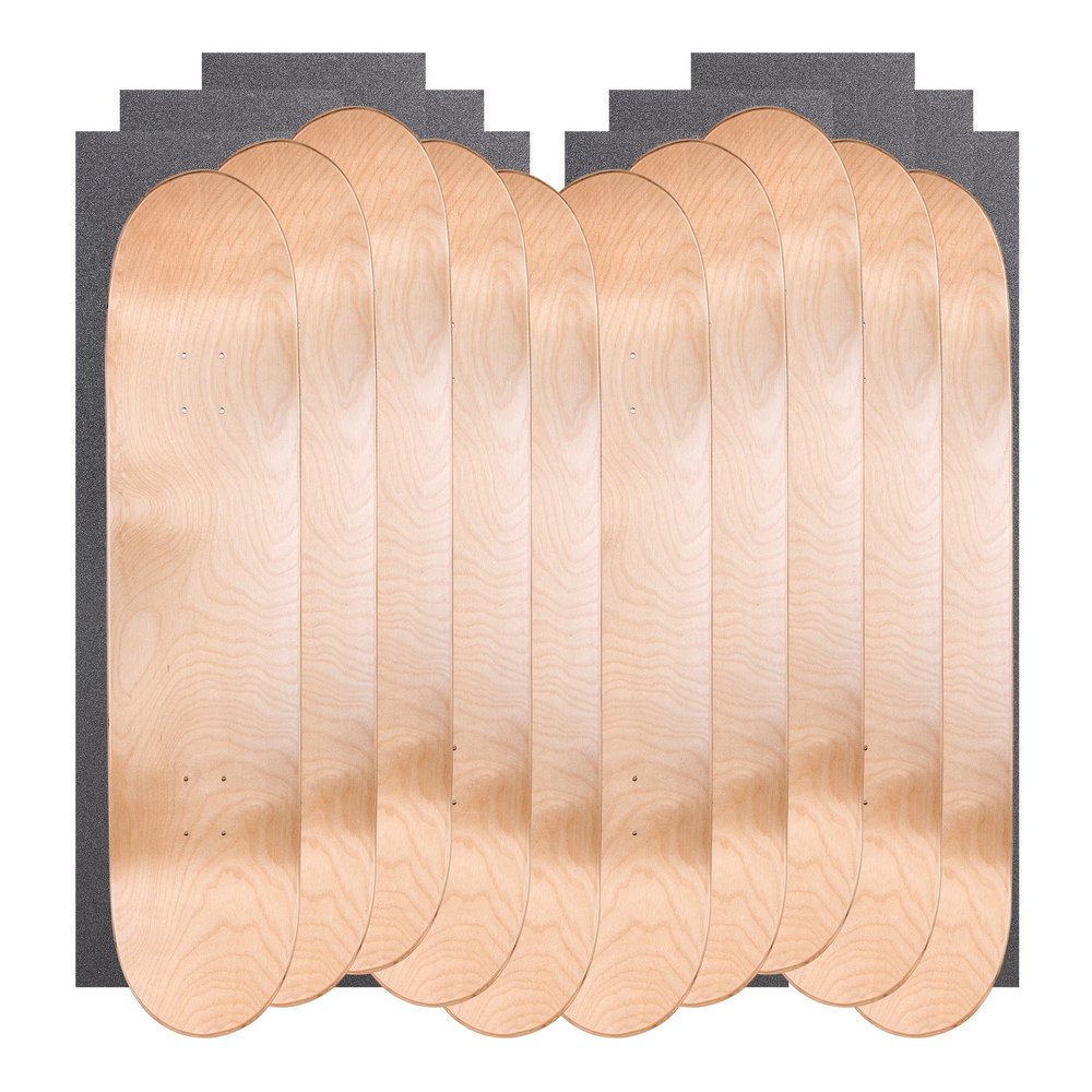 Cal 7 Blank Maple Skateboard Decks with Grip Tape (Bundle of 10)(Natural, 7.75")