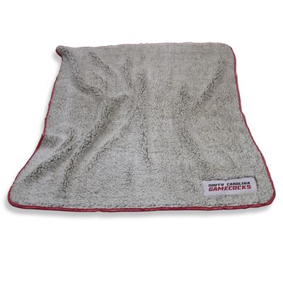 Logo Brands NCAA South Carolina Gamecocks Frosty Fleece Blanket (50" x 60")  Soft & Warm Sherpa Material with Team Logo, Team Color Trim, Great Gift For Alumni & Students