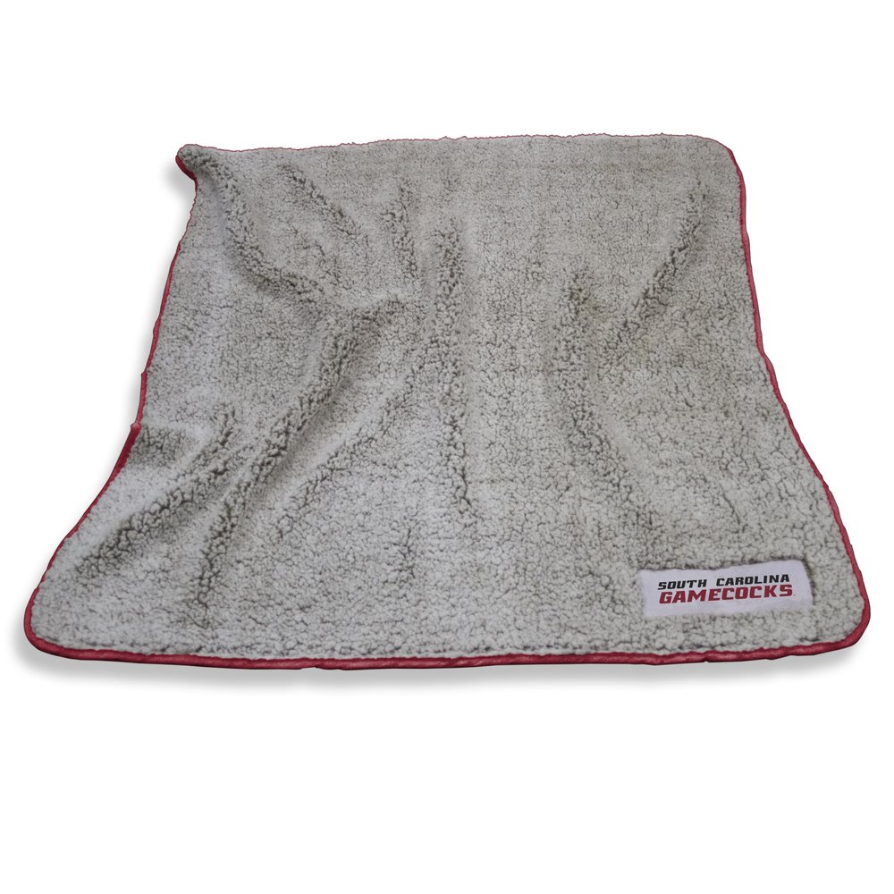 Logo Brands NCAA South Carolina Gamecocks Frosty Fleece Blanket (50" x 60") Soft & Warm Sherpa Material with Team Logo, Team Color Trim, Great Gift For Alumni & Students