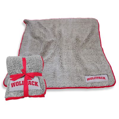 Logo Brands NCAA North Carolina State Wolfpack Frosty Fleece Throw Blanket (50" x 60") Soft Sherpa Material with Team Logo, Team Color Trim