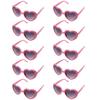 Binshang Pack of 10 Pink Heart Shaped Plastic Lens Sunglasses for Womens and Child in Party Festival (Pink), 5.7-0.5-5.1 inch view 1