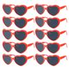 Binshang Pack of 10 Red Heart Shaped Plastic Lens Sunglasses for Womens and Child in Party Festival (Red) ?