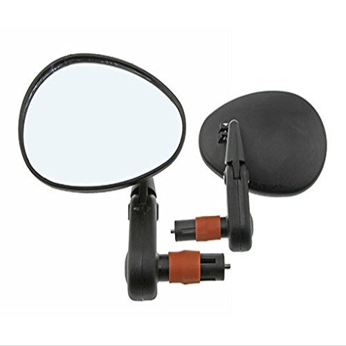 Two 3D Mirror Bar End 2002SB Black. Set of bike mirrors. Pair of bicycle mirrors. 2 bike Mirrors.