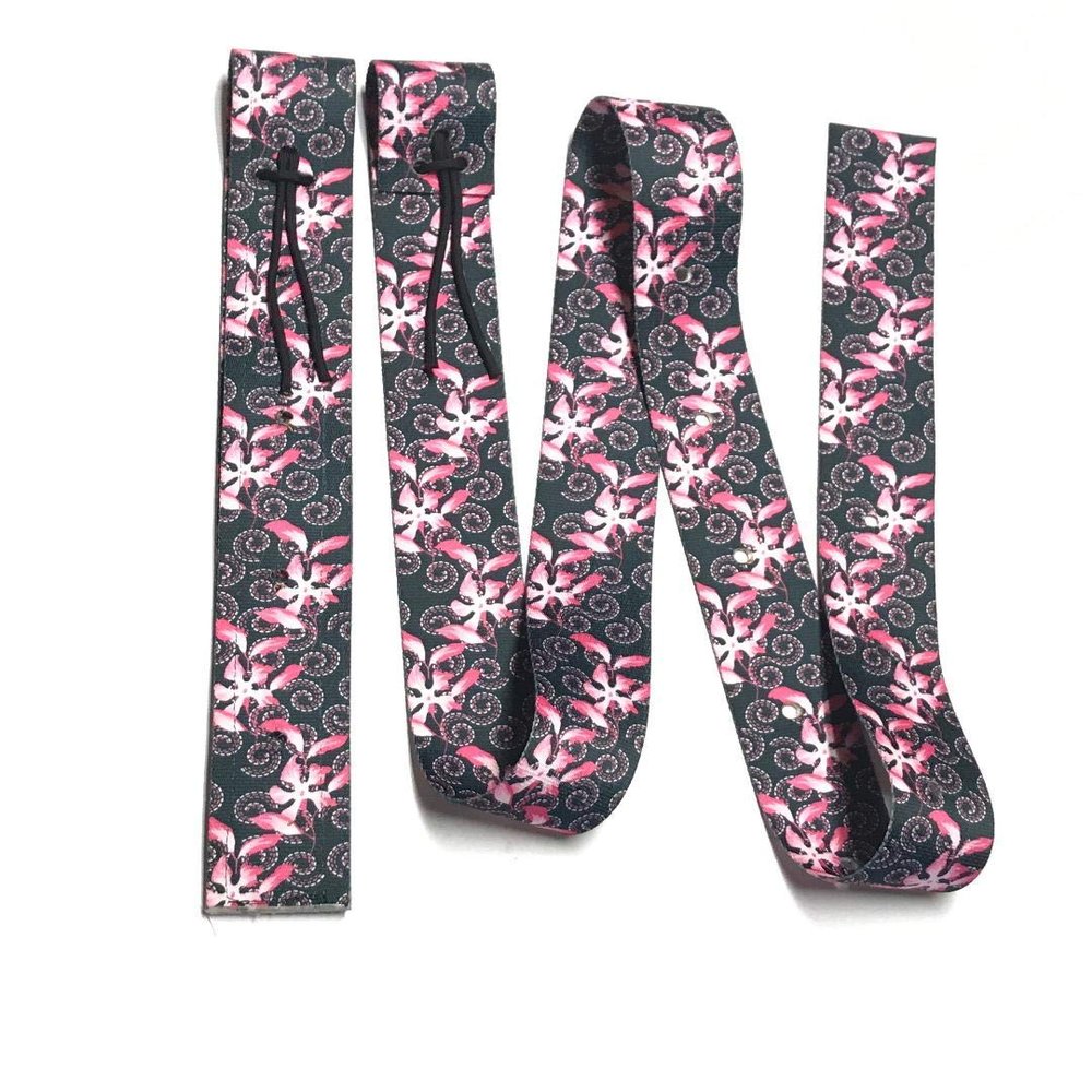 Hot Pink cinch strap set latigo double off billet stitched together billet