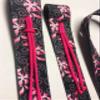 Hot Pink cinch strap set latigo double off billet stitched together billet view 2