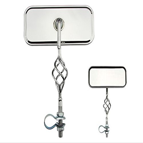 Lowrider Two Cage Rectangle Mirrors All Chrome. Set of Bike Mirrors. Pair of Bicycle Mirrors. 2 Bike Mirrors.