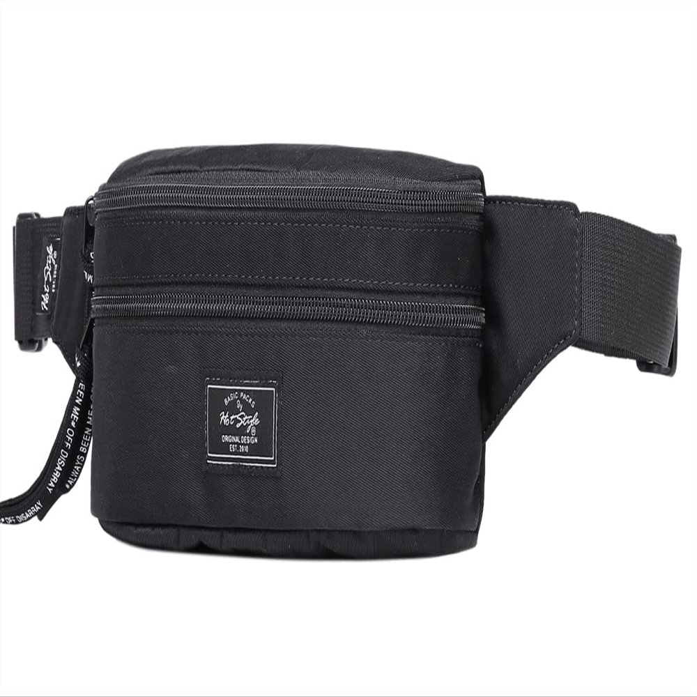 HotStyle 521s Fashion Fanny Pack, Small Waist Bag for Hiking, Cross Body Style Cute for Women, Kids & Girls, Black