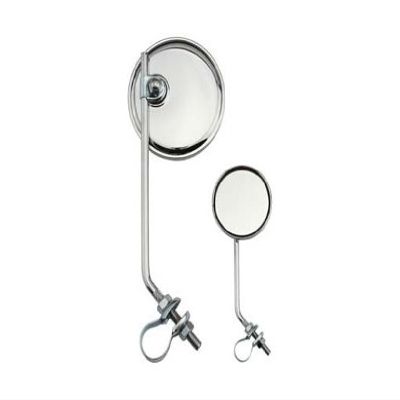 Two Round Mirror All Chrome. Set of Bike Mirrors. Pair of Bicycle Mirrors. 2 Bike Mirrors.