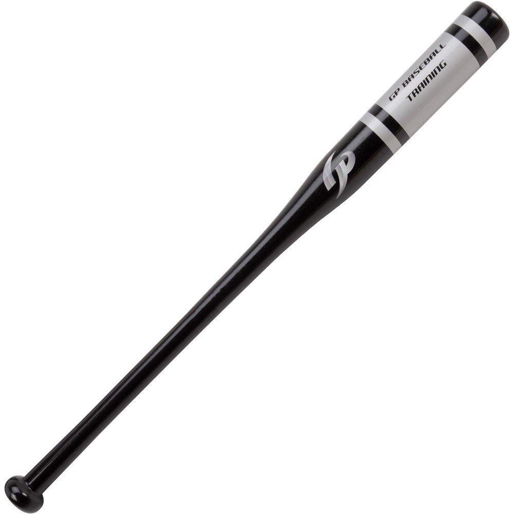 GP 44279Y Baseball Training Bat, Junior, 31.5 inches (80 cm), 27.1 oz (800 g), Wooden, Black x Silver