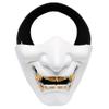 Airsoft Half Face Masks, Evil Demon Monster Kabuki Samurai Hannya Oni Half Face Protective Masks for Masquerade Ball, Party, Halloween, Cs War Game, BB Gun(White)