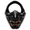 AOUTACC Airsoft Half Face Masks,Evil Demon Monster Kabuki Samurai Hannya Oni Half Face Protective Masks for Masquerade Ball,Party,Thanksgiving,CS War Game(Black) view 1