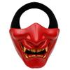 AOUTACC Airsoft Half Face Masks, Evil Demon Monster Kabuki Samurai Hannya Oni Half Face Protective Masks for Masquerade Ball, Party, Halloween, Cs War Game, BB Gun(Red) view 1