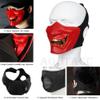 AOUTACC Airsoft Half Face Masks, Evil Demon Monster Kabuki Samurai Hannya Oni Half Face Protective Masks for Masquerade Ball, Party, Halloween, Cs War Game, BB Gun(Red) view 4