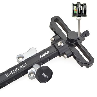 Archery Compound Bow Sight Single Pin Scope Sight with 4/6/8X Magnification Lens Aluminum Target Sight Compound Bow Accessory (Black 1, 8X)