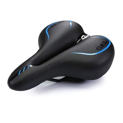 UNISTRENGH Oversized Bike Saddle Seats Extra Wide Big Bum Silica Gel Padded Cushion Bicycle Cycling (Blue/Black)