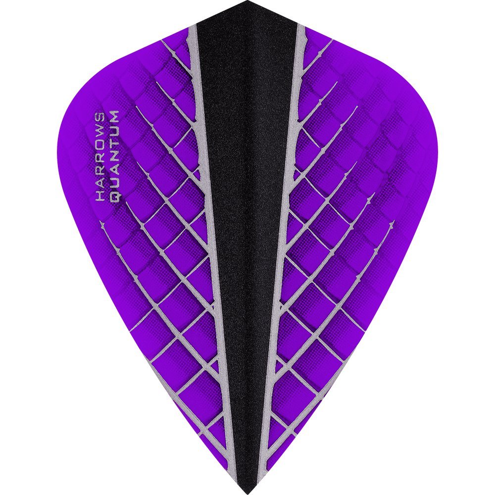 Harrows Quantum X Dart Flights - 100 Micron - Kite - 3D Effect - 1 Set (3) (Purple)