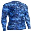 HUGE SPORTS Men's UV Sun Protection UPF 50+ Full Digital Print Rash Guard Long Sleeves (Pixel Blue, L) view 2