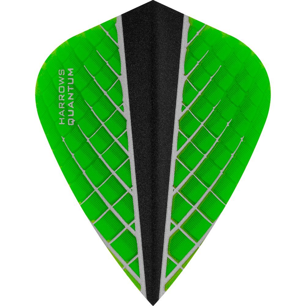 Harrows Quantum X Dart Flights - 100 Micron - Kite - 3D Effect - 1 Set (3) (Green)