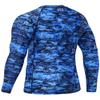 HUGE SPORTS Men's UV Sun Protection UPF 50+ Full Digital Print Rash Guard Long Sleeves (Pixel Blue, M) view 3