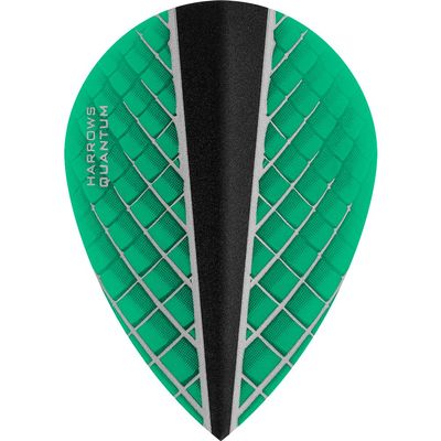 Harrows Quantum X Dart Flights - 100 Micron - Pear - 3D Effect - 1 Set (3) (Jade)