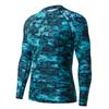 HUGE SPORTS Men's UV Sun Protection UPF 50+ Full Digital Print Rash Guard Long Sleeves (Pixel Green, S) view 1