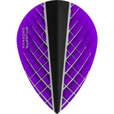 Harrows Quantum X Dart Flights - 100 Micron - Pear - 3D Effect - 1 Set (3) (Purple)