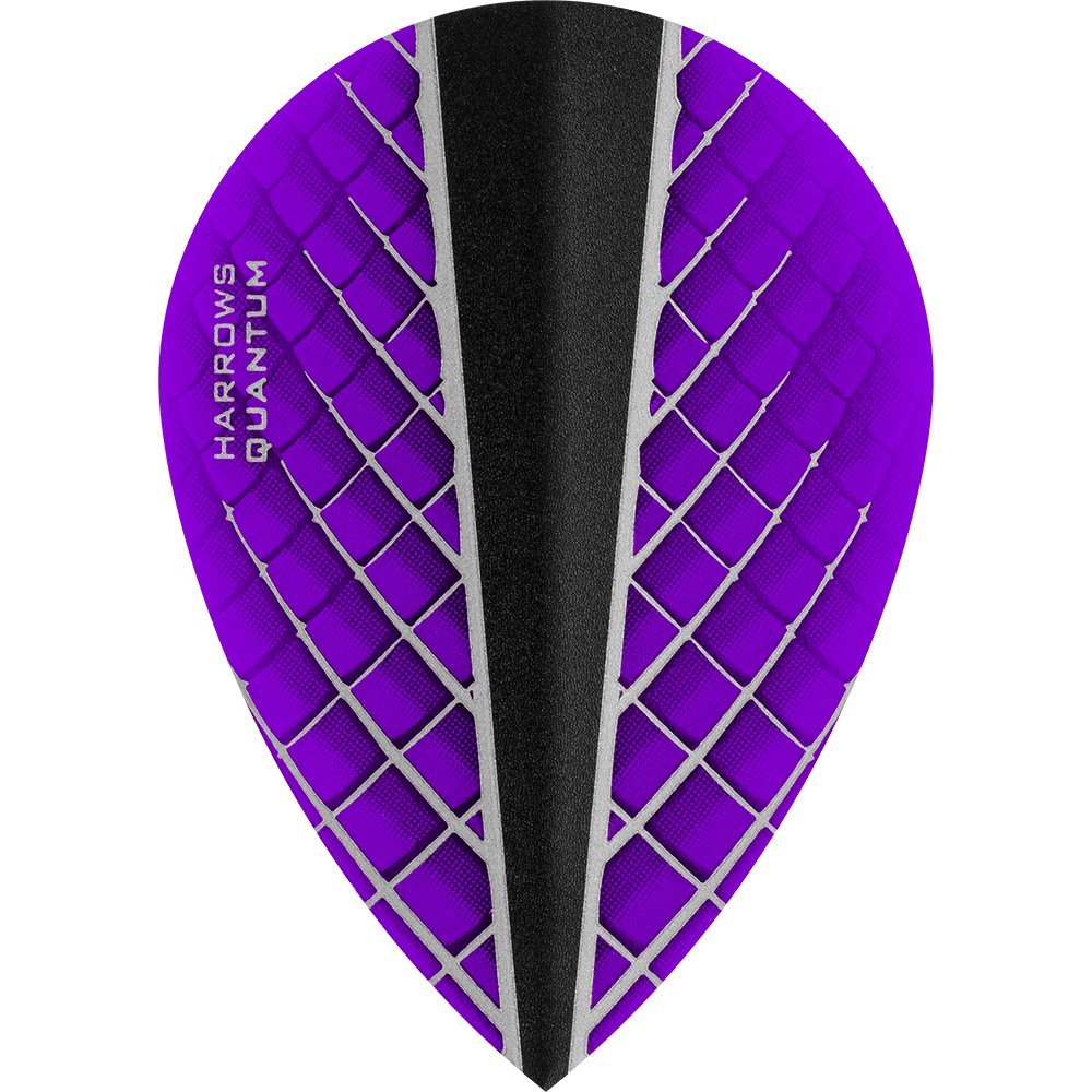 Harrows Quantum X Dart Flights - 100 Micron - Pear - 3D Effect - 1 Set (3) (Purple)
