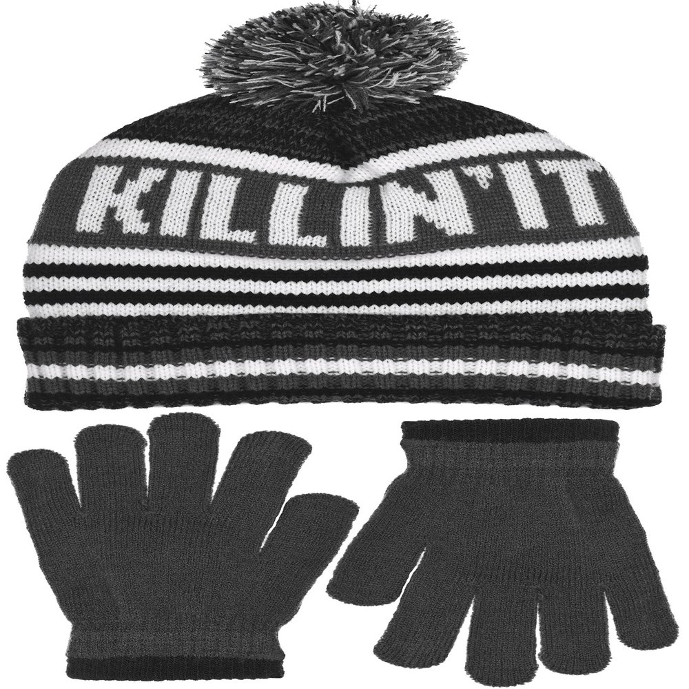 Polar Wear Boy's Knit Hat & Gloves Set in 3 Fun Designs (KILLIN IT)