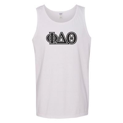 VictoryStore Greek Apparel: Phi Delta Theta Tanktop Greek Letters (Large, White)