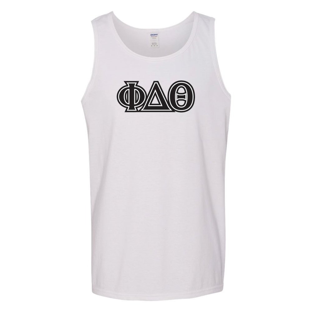VictoryStore Greek Apparel: Phi Delta Theta Tanktop Greek Letters (Large, White)